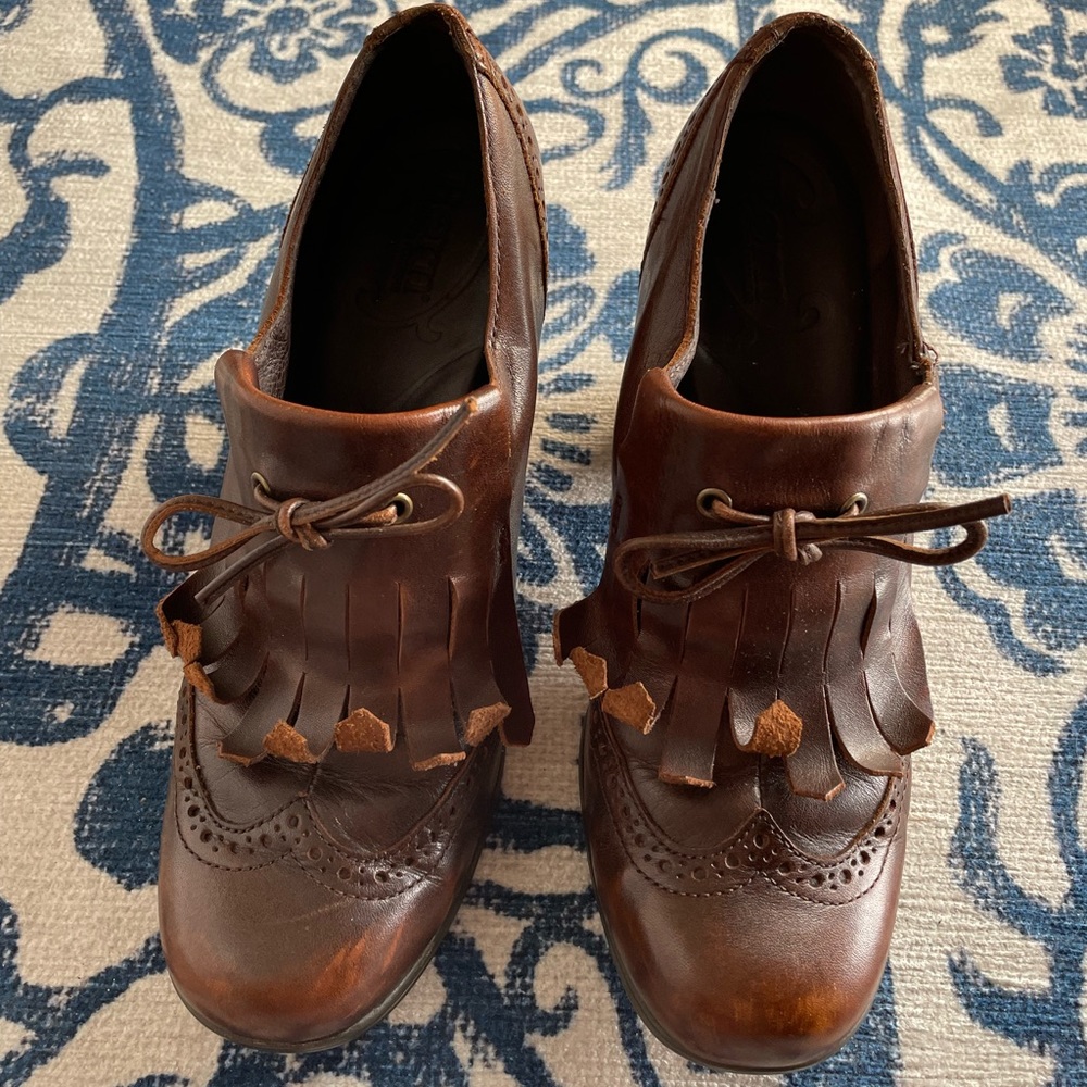 Born Leather Loafer Heels